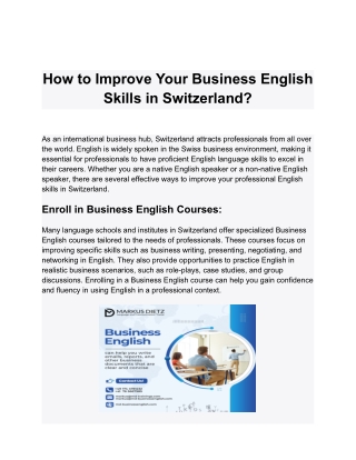 How to Improve Your Business English Skills in Switzerland_