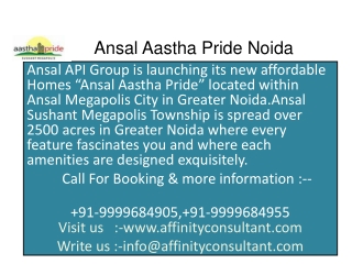 Ansal API Aastha Pride Greater Noida