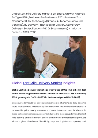 Global Last Mile Delivery Market