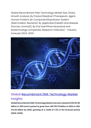 Global Recombinant DNA Technology Market