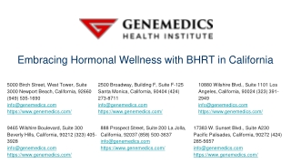 Embracing Hormonal Wellness with BHRT in California