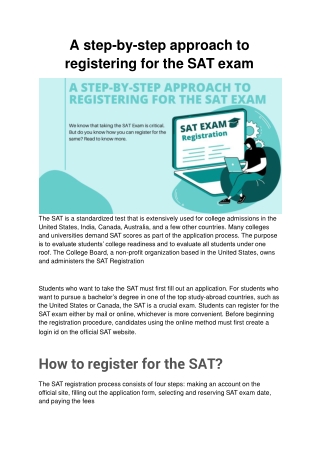 A step-by-step approach to registering for the SAT exam