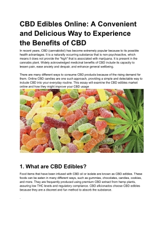 CBD Edibles Online_ A Convenient and Delicious Way to Experience the Benefits of CBD