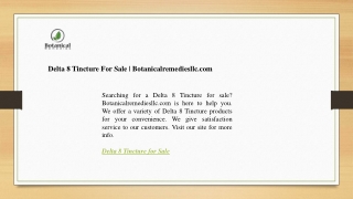 Delta 8 Tincture For Sale  Botanicalremediesllc.com