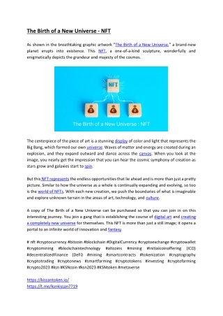 The Birth of a New Universe - NFT