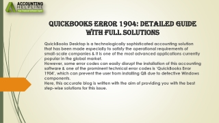 A quick guide to fix QuickBooks Error 1904