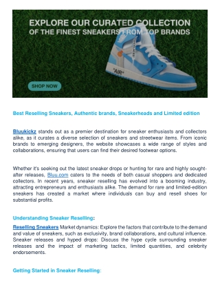 Best Reselling Sneakers, Reselling Sneakers, Sneakerheads and Limited edition