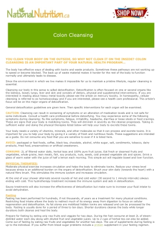 Colon Cleansing