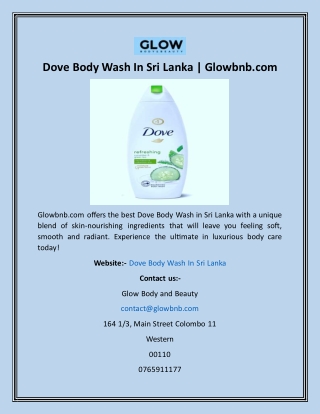 Dove Body Wash In Sri Lanka  Glowbnb