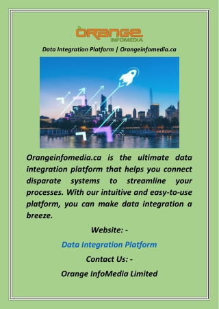 Data Integration Platform  Orangeinfomedia.ca