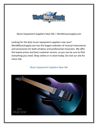 Music Equipment Suppliers Near Me  Worldmusicsupply