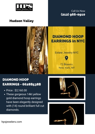 DIAMOND HOOP EARRINGS in NYC