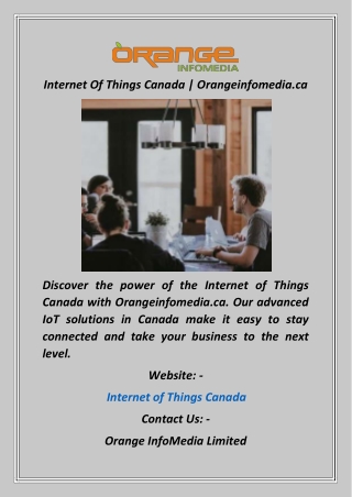 Internet Of Things Canada  Orangeinfomedia.ca