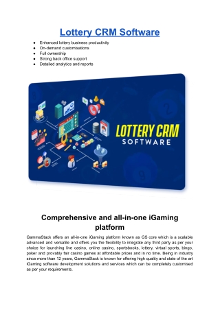 Lottery CRM Software