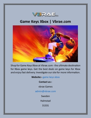Game Keys Xbox  Vbrae