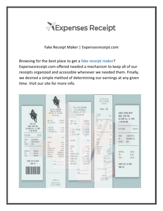 Fake Receipt Maker  Expensesreceipt