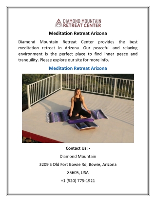 Meditation Retreat Arizona | Diamond Mountain Retreat Center