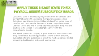 An Easy Guide To Troubleshoot Payroll Renew Subscription Error