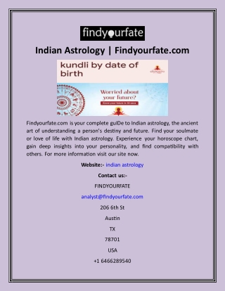 Indian Astrology Findyourfate