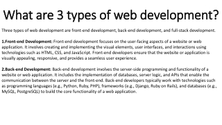 What are 3 types of web development