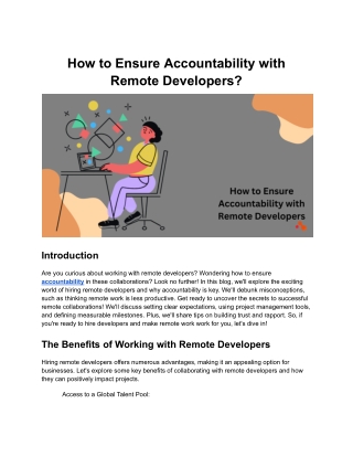 How to Ensure Accountability with Remote Developers?