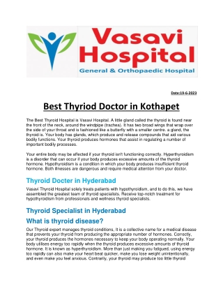 Best Thyriod Doctor in Kothapet