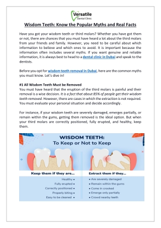 Wisdom Teeth: Know the Popular Myths and Real Facts