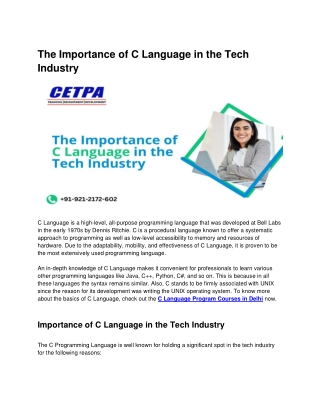 The Importance of C Language in the Tech Industry