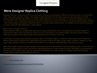 Mens Designer Replica Clothing