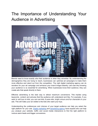 The Importance of Target Audience Research in Effective Advertising