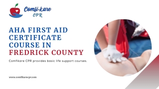 AHA First Aid Certificate Course in Frederick County