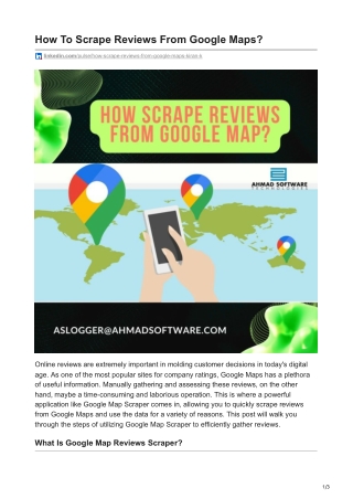 How To Scrape Reviews From Google Maps