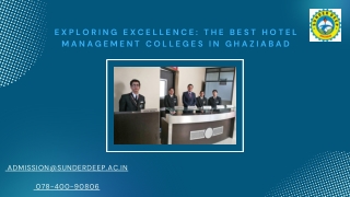 Exploring Excellence The Best Hotel Management Colleges in Ghaziabad