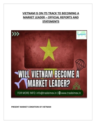 VIETNAM IS ON ITS TRACK TO BECOMING A MARKET LEADER