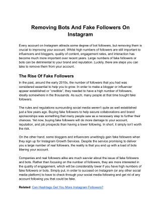 Removing Bots And Fake Followers On Instagram