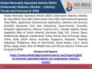 Global Remotely Operated Vehicle (ROV) Underwater Robotics Market