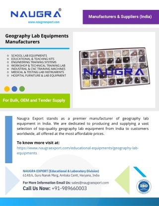 Geography Lab Equipments Manufacturers