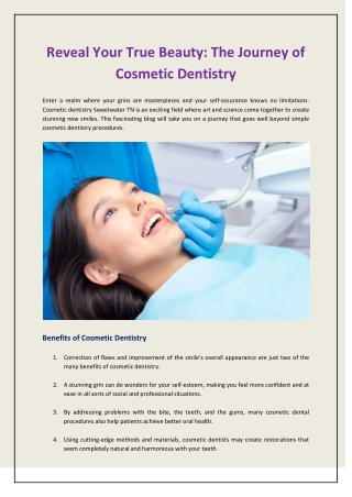 Reveal Your True Beauty: The Journey of Cosmetic Dentistry