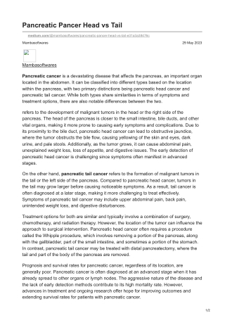 Pancreatic Pancer Head vs Tail.gicancerindia