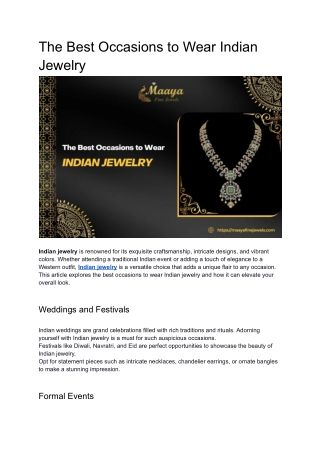 The Best Occasions to Wear Indian Jewelry.docx