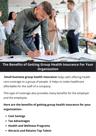The Benefits of Getting Group Health Insurance For Your Organization