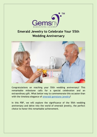 Celebrating 55 Years of Love: Emerald Jewelry Gift Ideas