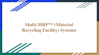 Multi-MRF™ (Material Recycling Facility) Systems
