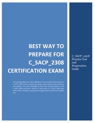 Best Way to Prepare for C_SACP_2308 Certification Exam