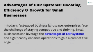 Advantages of ERP Systems Boosting Efficiency & Growth for Small Businesses