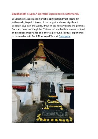 Boudhanath Stupa A Spiritual Experience in Kathmandu