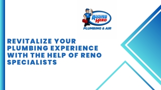 Revitalize Your Plumbing Experience with the Help of Reno Specialists