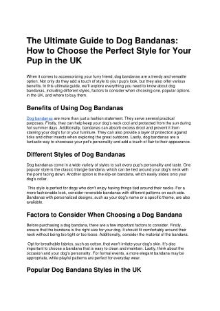 The Ultimate Guide to Dog Bandanas