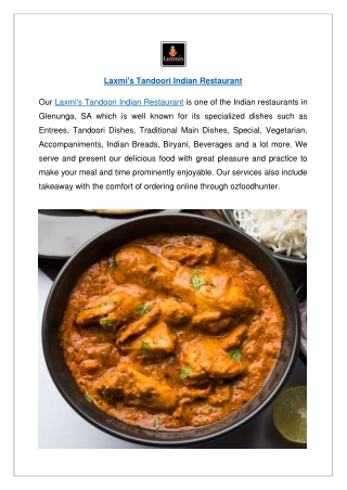 Laxmi's Tandoori Indian Restaurant  - PDF submission