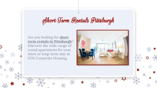 Short Term Rentals Pittsburgh